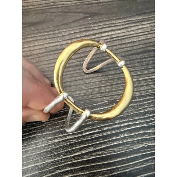 Lucky Brand Two-Tone Openwork Circle Cuff Bracelet - Picture 3 of 5